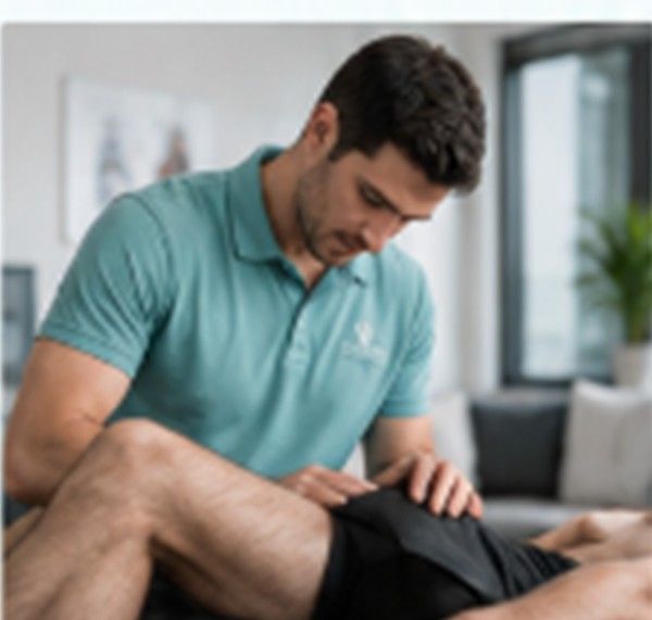 Dr. Daniel Goodman performing athletic biomechanics assessment