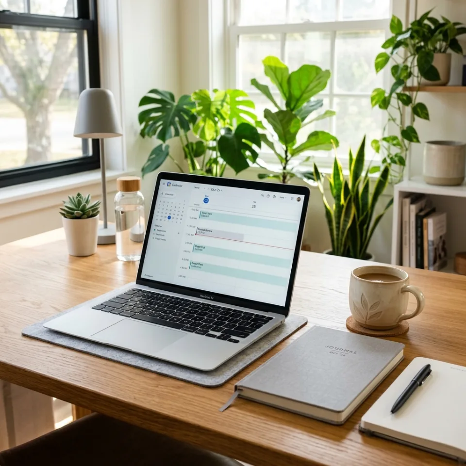 Modern laptop with FlowState educational video library